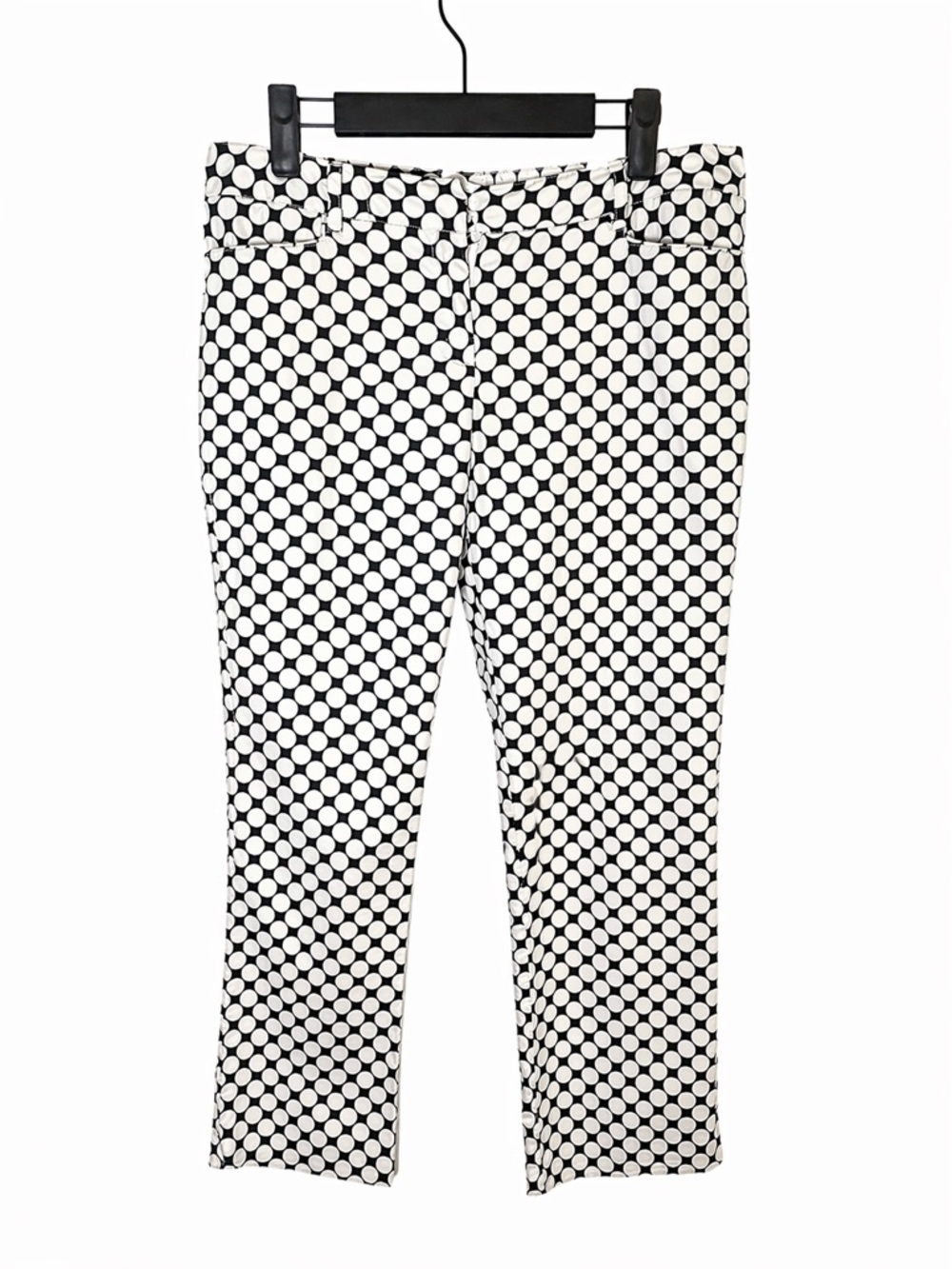 NEW YORK & COMPANY Polka Dot Straight Leg Pants Black White Size 2